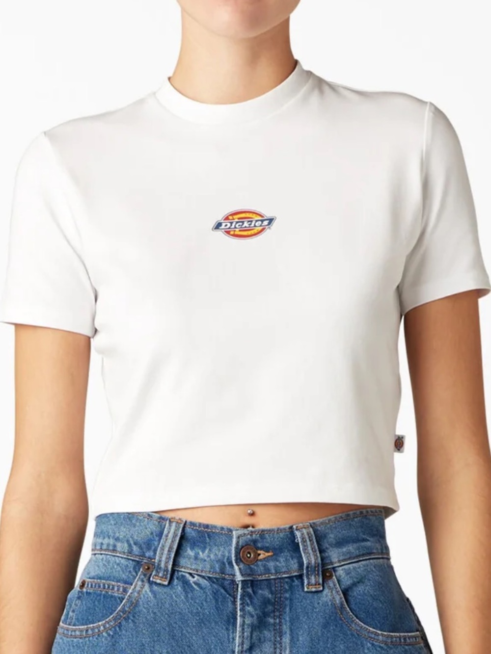 Dickies White Women's Logo Baby Tee